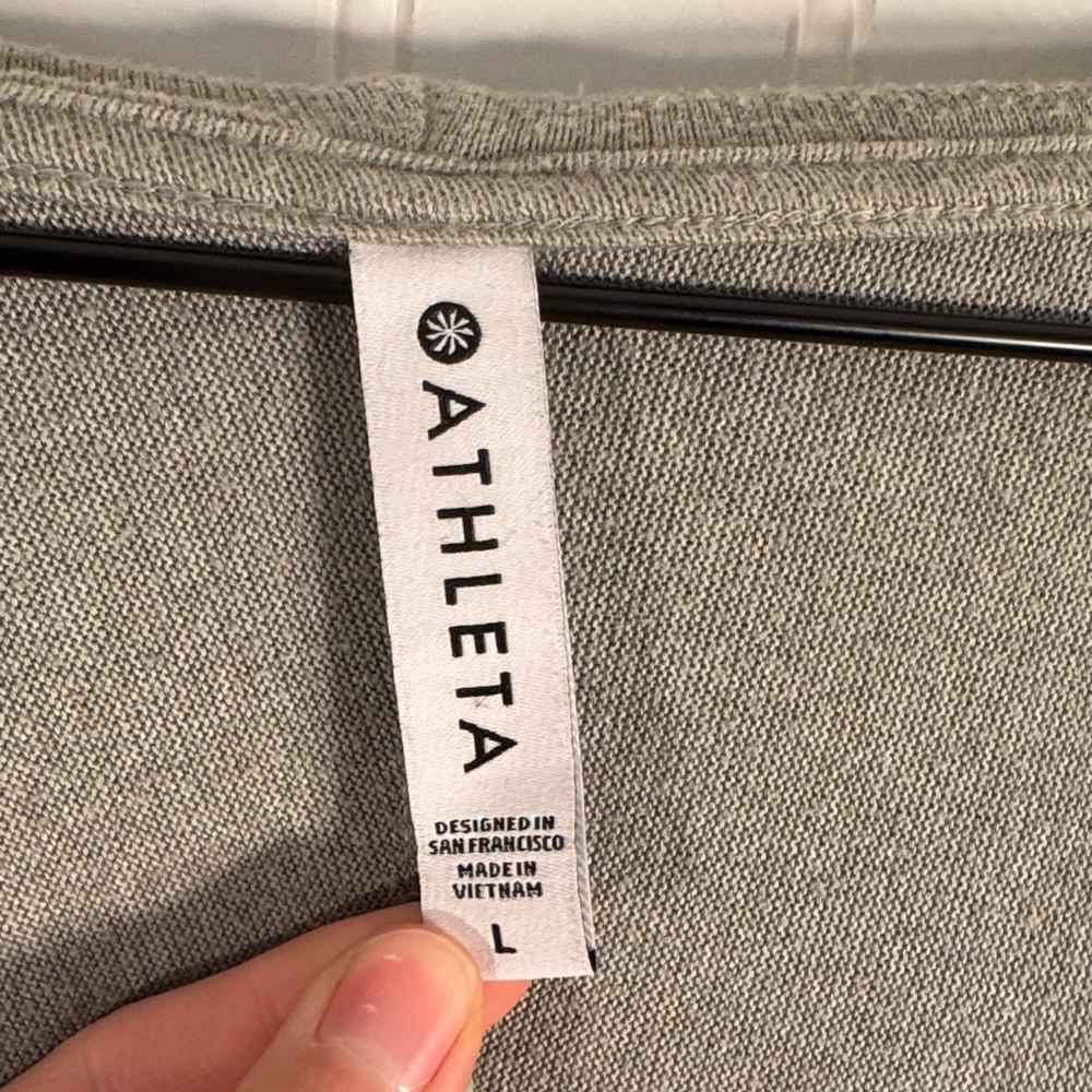 Athleta Light Green Hooded Long Sleeve Midi Cardigan Side Slit Thumb Hole Large - Picture 5 of 11